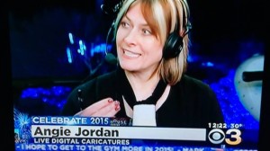 Angie Jordan, CBS 3 Philly news on New Years Eve at Waterfront.