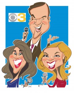 Angie Jordan's Digital Cartoon of the CBS 3 News team