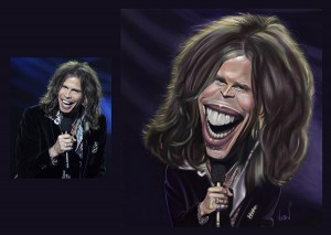 Steven Tyler Caricature by Angie Jordan - 2015