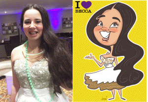 Beccas digital caricature for Bat Mitzvah